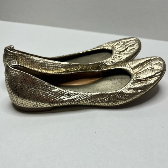 Banana Republic Gold Leather Snakeskin Ballet Flats - Picture 8 of 8